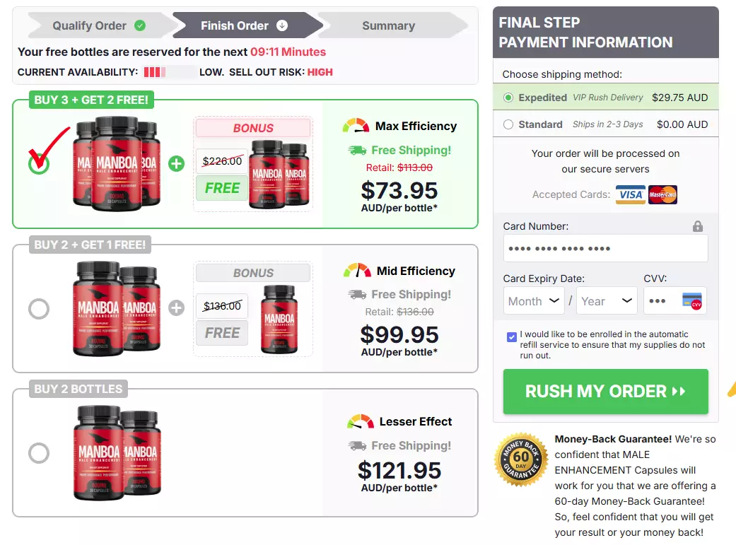 Manboa Capsules Australia Order page